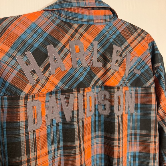 HARLEY DAVIDSON Plaid Long Sleeve Button Down Shirt. Size XL - Picture 4 of 7